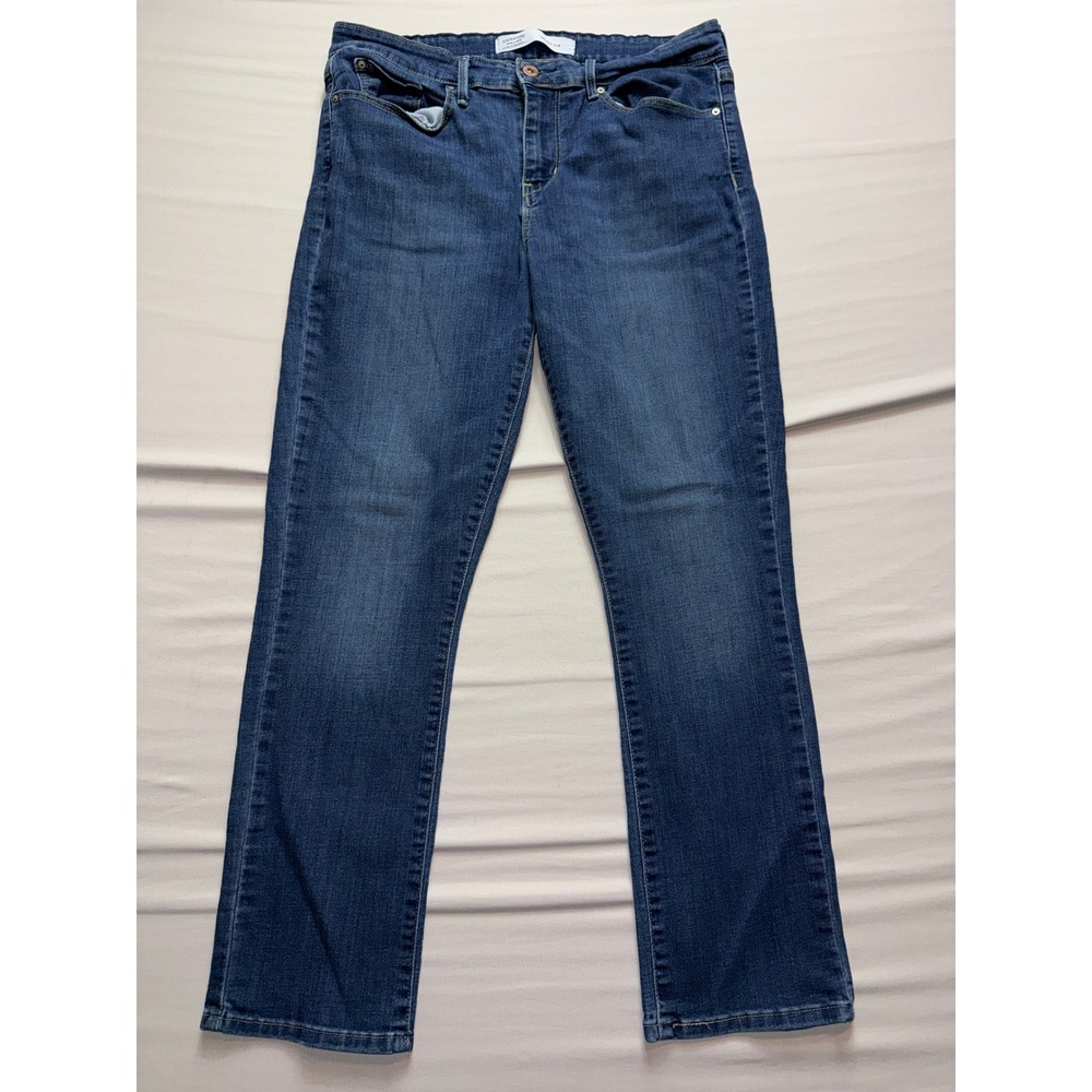 Signature Levi Strauss Mid Rise Slim Jeans Medium Wash Blue 12S W31 L28